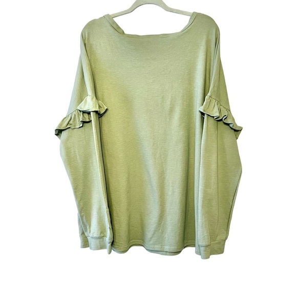 RETHM+ Sage Green Ruffle Sleeve Long Sleeve Top – Women’s Plus size 3XL - Picture 3 of 7
